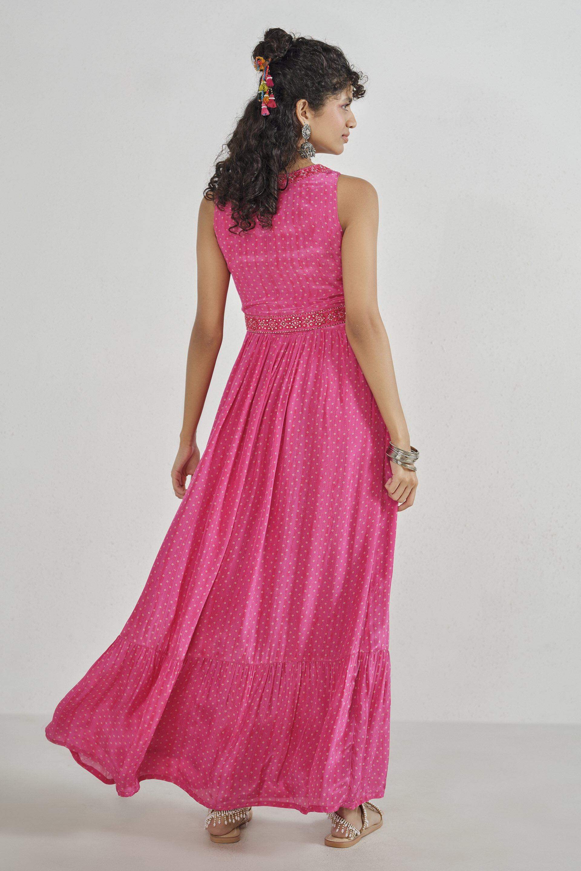 Fuchsia Embroidered Maxi Set, Fuschia, image 5